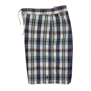 SH270 Men’s Polo Ralph Lauren Designer Plaid Preppy Swim Trunks M